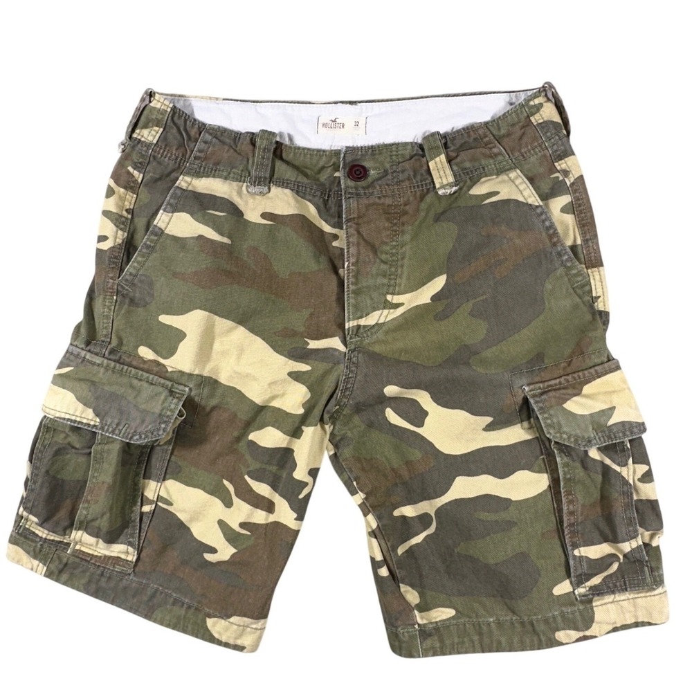 Hollister Mens Camo Cargo Shorts Cotton 32 (*34) Y2K Grunge Streetwear Gorpcore
